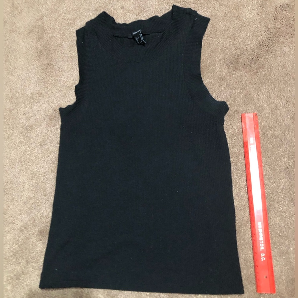 Forever 21 Black Ribbed Sleeveless Tank Top